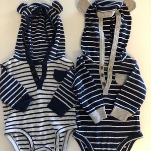 Bear Hoodie Stripped Onesie